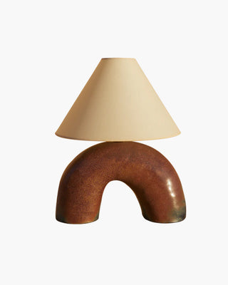 Volta Ceramic Table Lamp, Matte Brown