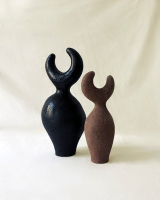 Keren Stoneware Sculpture II, Deep Brown