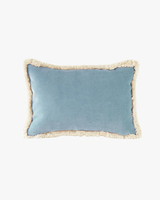 Daisy Blue Velvet Cushion