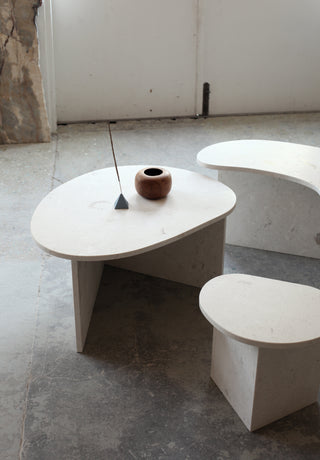 Irregular Nested Marble Coffee Tables, Duo
