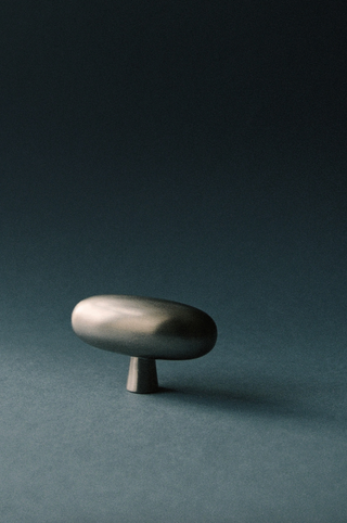 Bouton de Porte Blunt Grande, Nickel Satiné