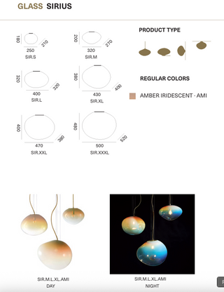 Sirius Glass Pendant Light, single
