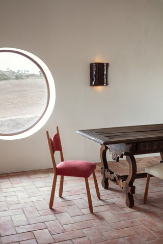 Papel Wall Light - Glossy Brown, Medium