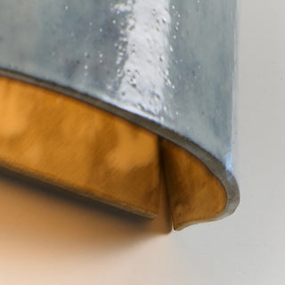 Papel Wall Light - White on Brown Gloss, Medium