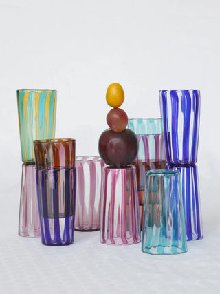 Augusta Striped Murano Glass - Set of 6