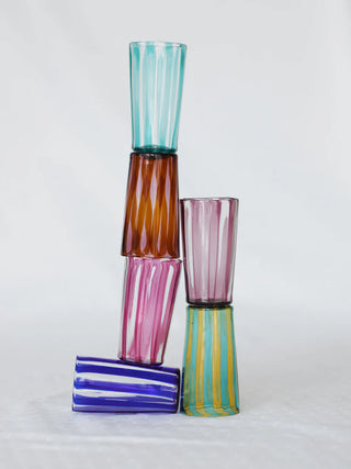 Augusta Striped Murano Glass - Set of 6