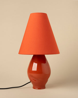 Dark Red Conical Glass Table Lamp I