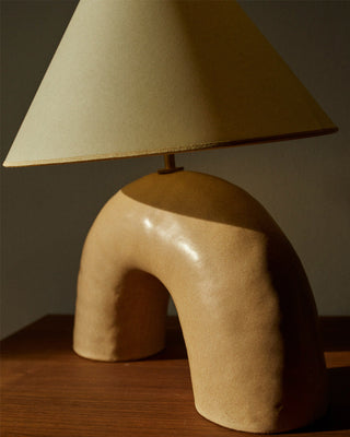 Volta Ceramic Table Lamp, Matte Yellow