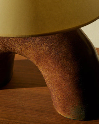 Lampe de Table en Céramique Volta, Brun Mat