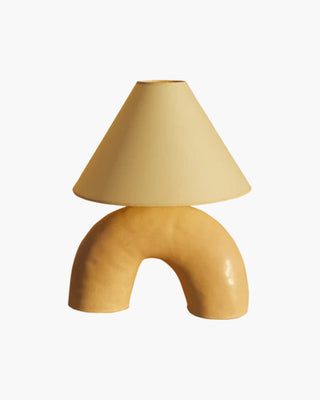 Volta Ceramic Table Lamp, Matte Yellow