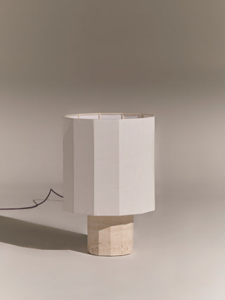Roma II Travertine Table Lamp, Medium
