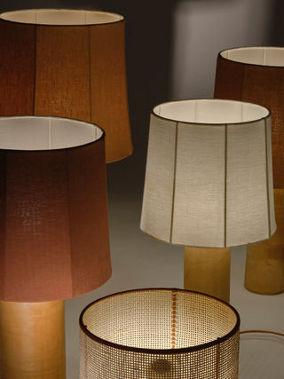 Sonora Terracotta Table Lamp, Caramel Linen