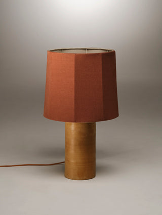 Sonora Terracotta Table Lamp, Chocolate Linen