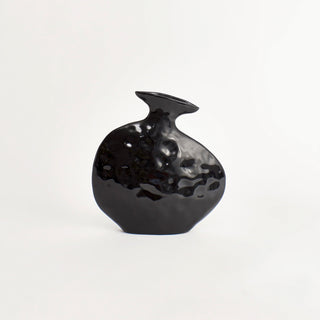 Flat Vase, Black