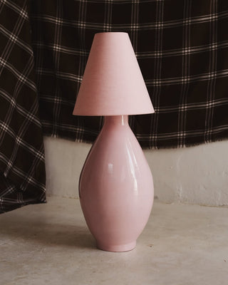 Lampe de Table en Céramique Rose, Conique