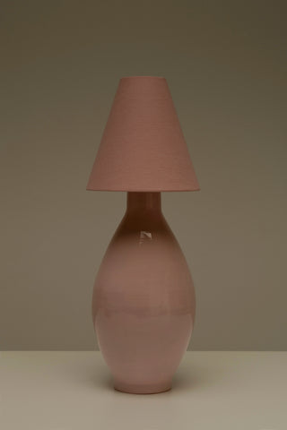 Lampe de Table en Céramique Rose, Conique