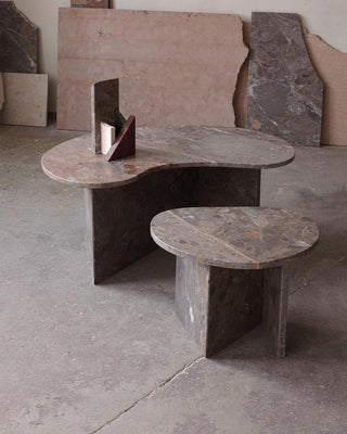 Irregular Nested Marble Coffee Tables, Duo