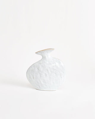 Flat Vase, Shiny White