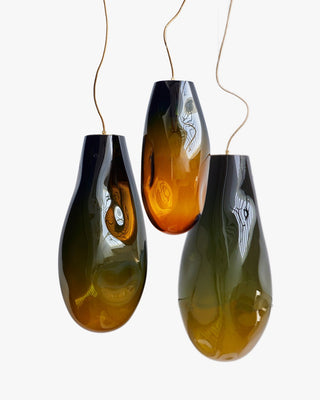 Lyra Glass Pendant Light, Trio YGB