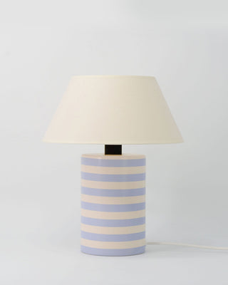 Bolet Table Lamp, lavender and white stripes
