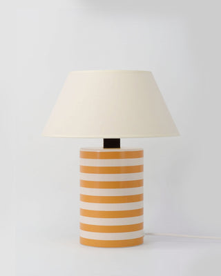 Bolet Table Lamp, yellow and white stripes