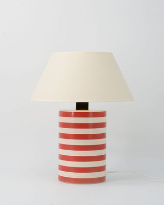 Lampe de Table Bolet, rayée rouge et blanc
