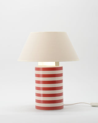 Bolet Table Lamp, red and white stripes