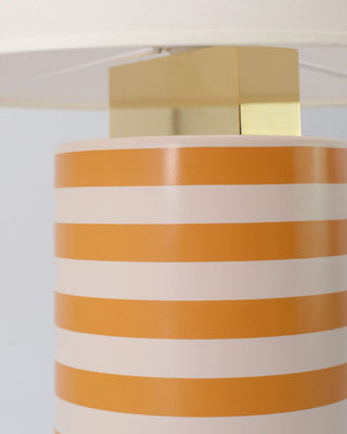 Bolet Table Lamp, yellow and white stripes