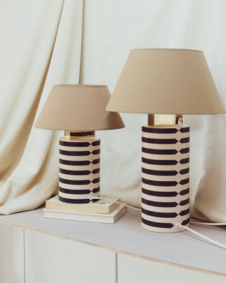 Bolet Table Lamp, black and ivory stripes