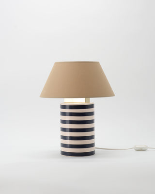 Bolet Table Lamp, black and ivory stripes