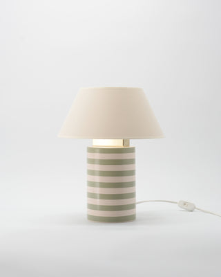 Lampe de Table Bolet, rayée vert et blanc