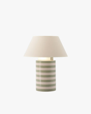 Lampe de Table Bolet, rayée vert et blanc