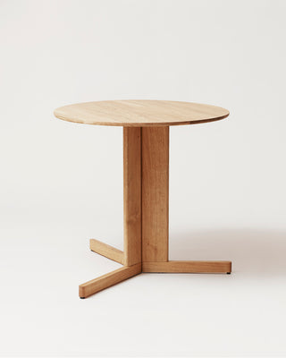 Trefoil Table 75cm, white oak