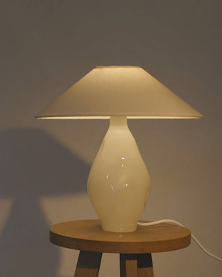 Beige Conical Glass Lamp