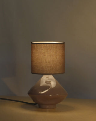 Brown Cylindrical Glass Lamp