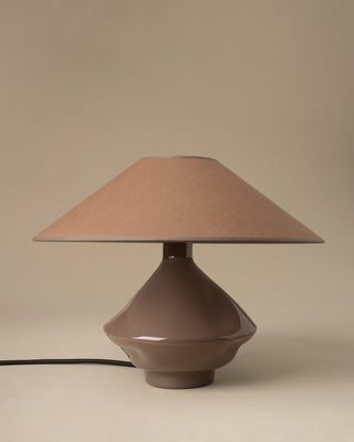 Brown Conical Glass Table Lamp