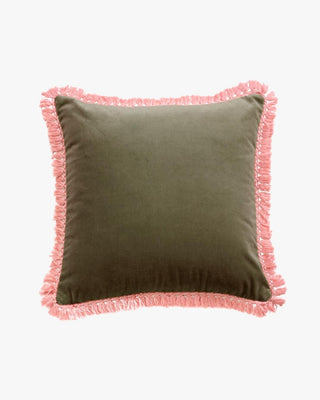 Iris Green Velvet Cushion