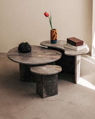 Public Irregular Nested Marble Coffee Tables