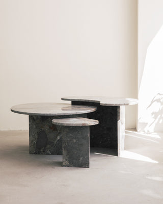 Public Irregular Nested Marble Coffee Tables