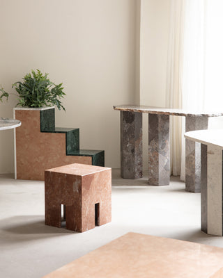 Sculptural Marble Side Table