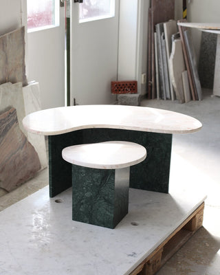 Irregular Nested Marble Coffee Tables, Duo