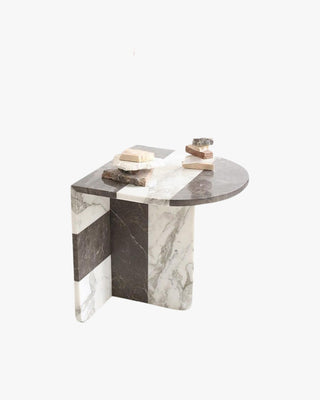 Striped Marble Side Table