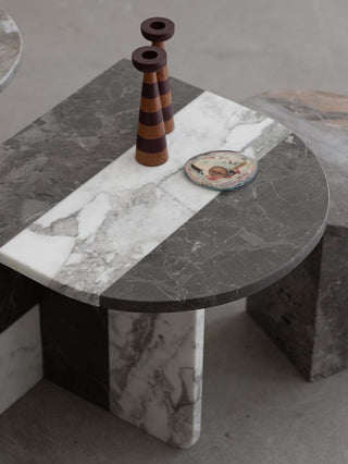 Striped Marble Side Table