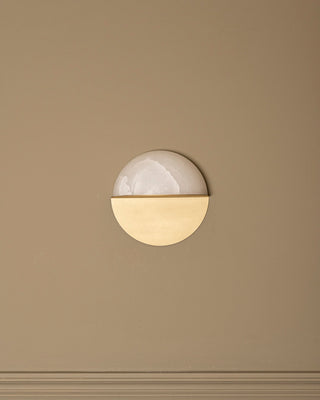 Luno Alabaster and Brass Wall Light